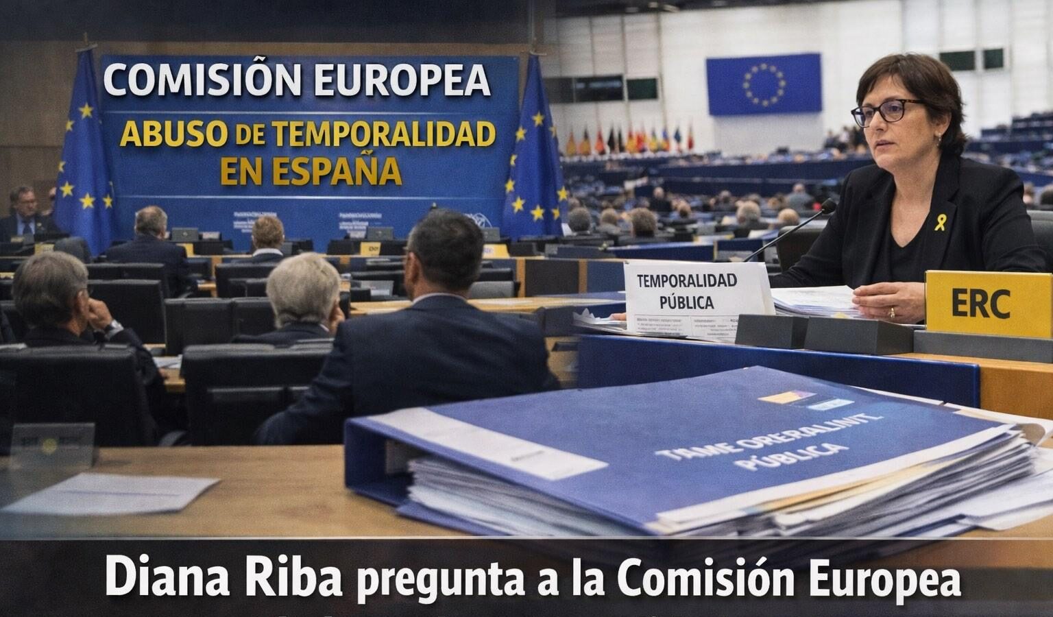 La europarlamentaria de ERC, Diana Riba, pregunta a la Comisión Europea por sus actuaciones para garantizar que España cumpla plenamente con la normativa y sentenias europeas en el abuso de temporalidad pública